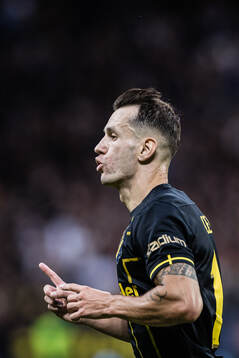 Bersant Celina of AIK celebrates