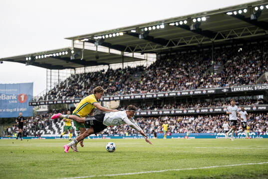 Adrian Pereira of Rosenborg and Hampus Skoglund of Hammarby