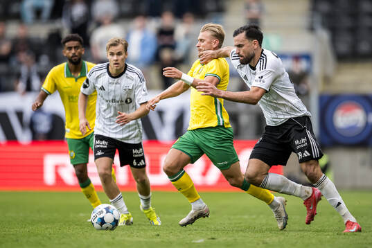 Simon Strand of Hammarby and Dino Islamovic of Rosenborg