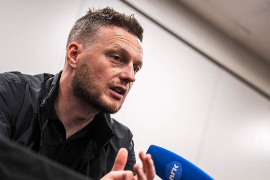 Head coach Kim Hellberg of Hammarby at the press conference