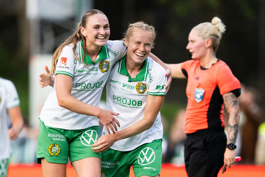 Hammarbys Vilde Hasund och Julie Blakstad jublar
