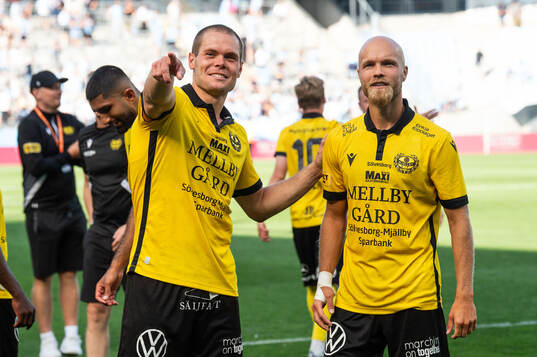 Mjällbys Jacob Bergström och Viktor Gustafson