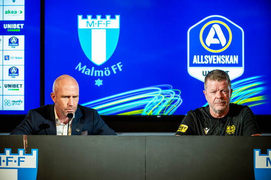 Malmö FFs huvudtränare Henrik Rydström och Mjällbys