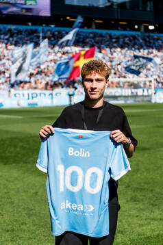 Malmö FFs Hugo Bolin hyllas för 100 matcher