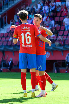 Helsingborgs Alexander Johansson och Max Svensson jublar