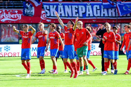 Helsingborgs spelare jublar