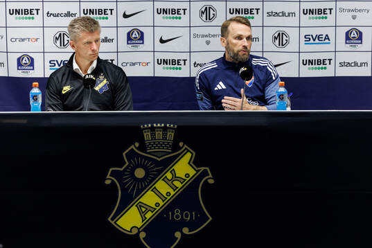 AIKs tränare Mikkjal Thomassen och Djurgårdens tränare