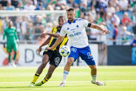 Hammarbys Paulos Abraham och IFK Norrköpings Max Watson