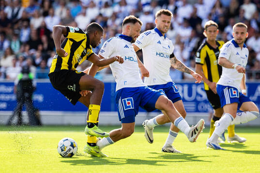 Hammarbys Paulos Abraham och IFK Norrköpings Max Watson
