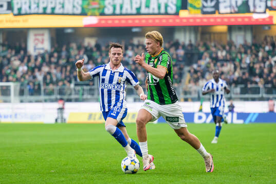 IFK Göteborgs Tobias Heintz och GAIS Rasmus Niklasson