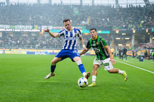 IFK Göteborgs Tobias Heintz och GAIS Matteo de Brienne