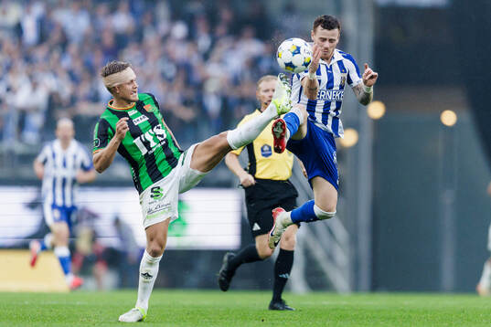GAISs Kevin Holmén och IFK Göteborgs Tobias Heintz