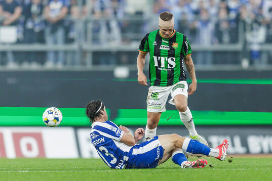 IFK Göteborgs Gustav Svensson och GAISs Kevin Holmén