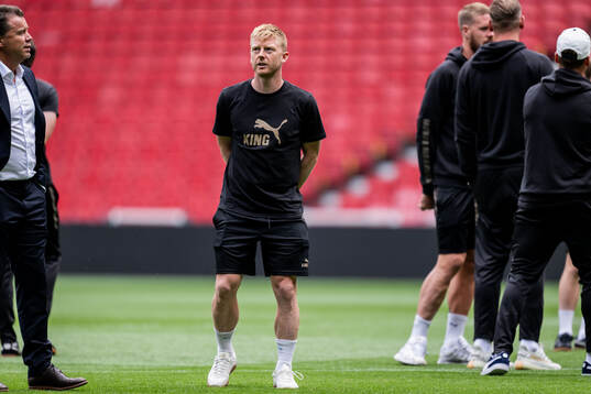 Anders Christiansen of Malmö FF at a stadium walk-around