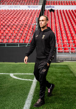 Arnor Sigurdsson of Malmö FF at a stadium walk-around