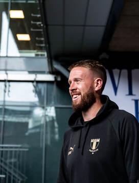 Pontus Jansson of Malmö FF at a stadium walk-around