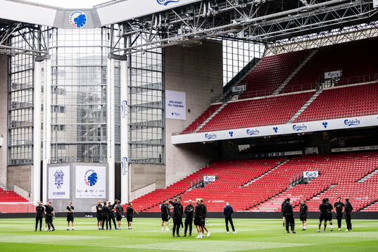 Players of Malmö FF at a stadium walk-around