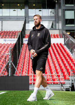 Pontus Jansson of Malmö FF at a stadium walk-around