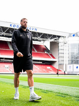 Pontus Jansson of Malmö FF at a stadium walk-around