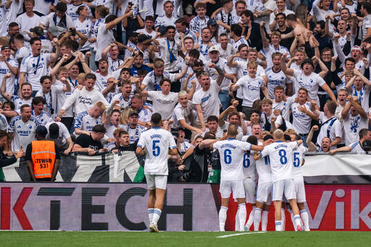 Rodrigo Huescas of FC Copenhagen celebrates with team mates