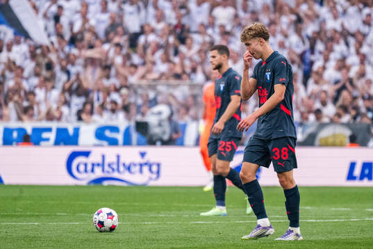 Hugo Bolin of Malmö FF looks dejected