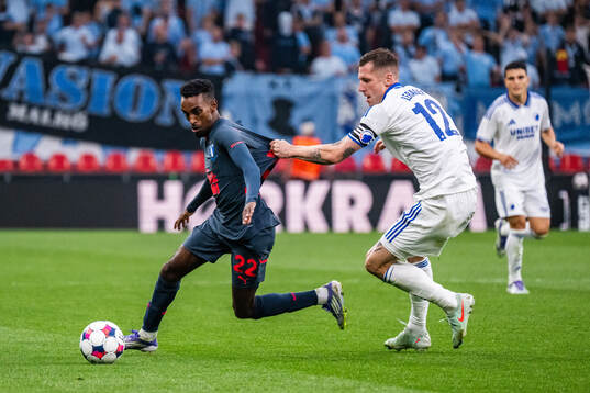 Taha Ali of Malmö FF and Lukas Lerager of FC Copenhagen