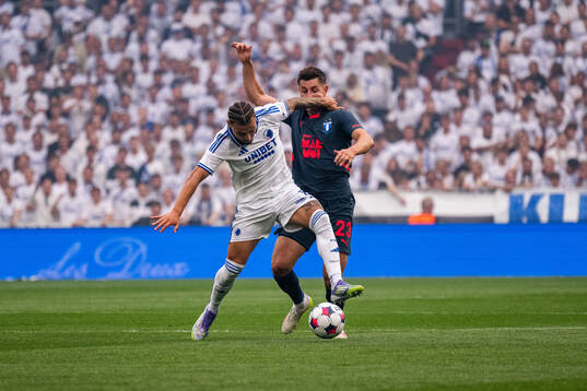 Jordan Larsson of FC Copenhagen and Lasse Berg Johnsen of