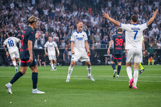Andreas Cornelius and Viktor Claesson of FC Copenhagen