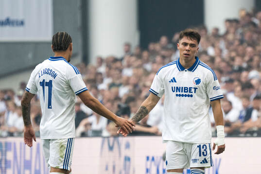 Jordan Larsson and Rodrigo Huescas of FC Copenhagen