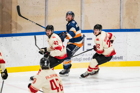 Malmö Redhawks Lauri Pajuniemi, Petter Vesterheim och