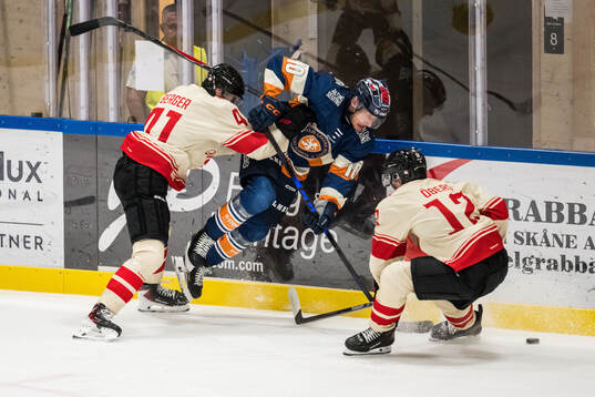 Malmö Redhawks Joseph Berger och Växjös Eemeli Suomi