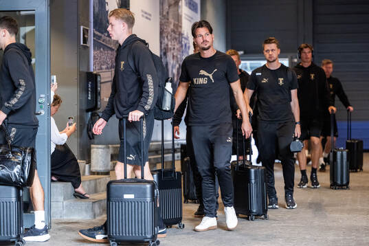 Stefano Vecchia of Malmö FF arrive at the arena