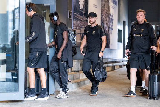 Gabriel Busanello of Malmö FF arrive at the arena