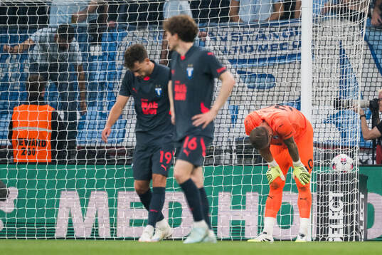 Goalkeeper Robin Olsen of Malmö FF looks dejected