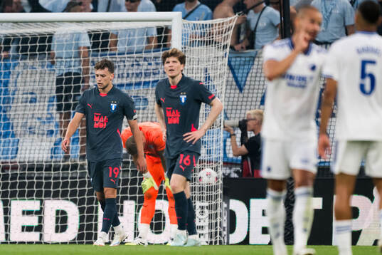 Colin Rösler and Oliver Berg of Malmö FF looks dejected