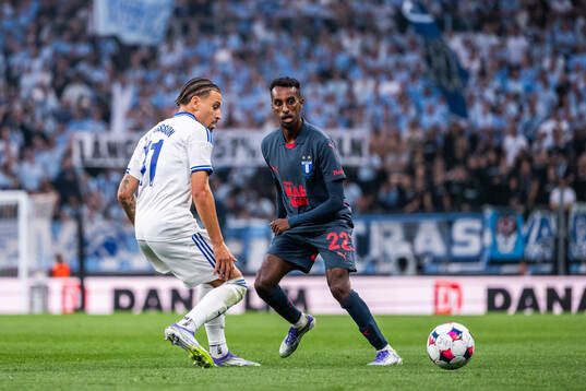 Jordan Larsson of FC Copenhagen and Taha Ali of Malmö FF