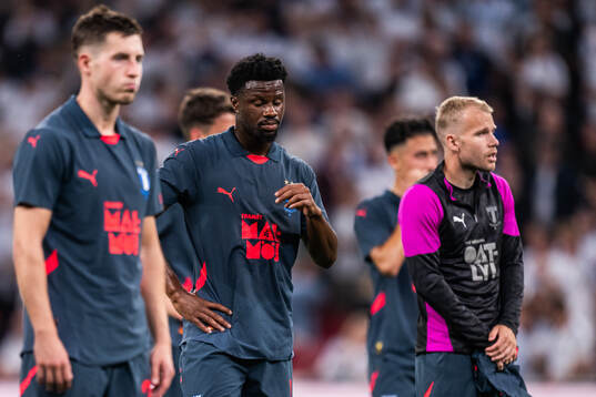 Emmanuel Ekong of Malmö FF looks dejected