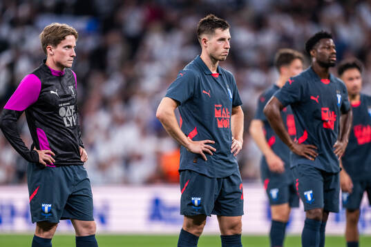 Lasse Berg Johnsen of Malmö FF looks dejected