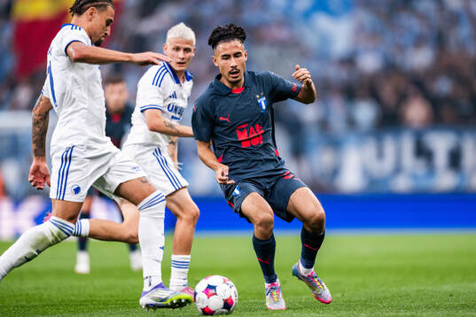 Jordan Larsson of FC Copenhagen and Adrian Skogmar of