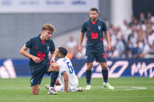 Hugo Bolin of Malmö FF looks dejected