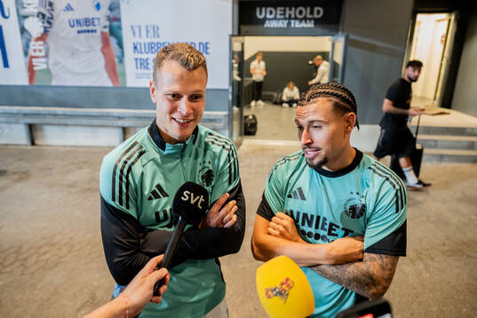 Viktor Claesson and Jordan Larsson of FC Copenhagen is