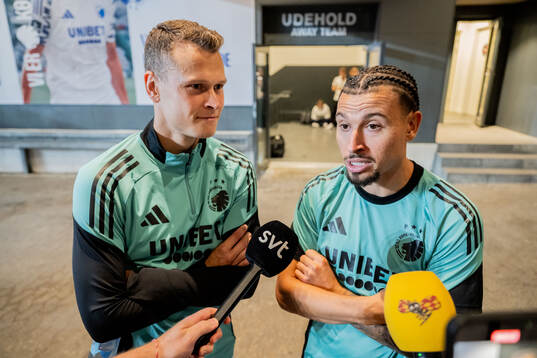 Viktor Claesson and Jordan Larsson of FC Copenhagen is