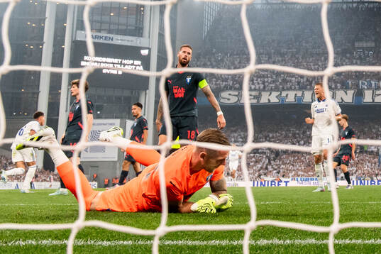 Pontus Jansson and goalkeeper Robin Olsen of Malmö FF