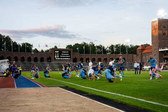 Djurgårdens supportrar jublar