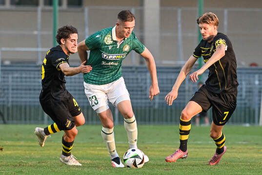 Taha Ayari and Anton Salétros of AIK