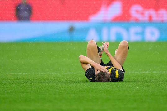 Adrian Svanbäck of Häcken in pain