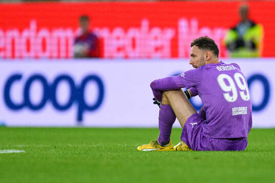Goalkeeper Etrit Berisha of Häcken looks dejected