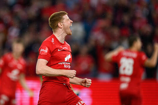 Thore Pedersen of Brann celebrates