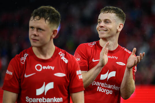 Saevar Atli Magnusson of Brann celebrates