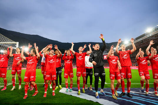 Players of Brann celebrate